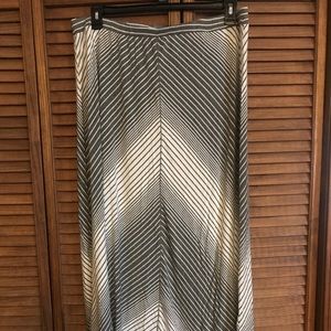 Gray and White Maxi Skirt